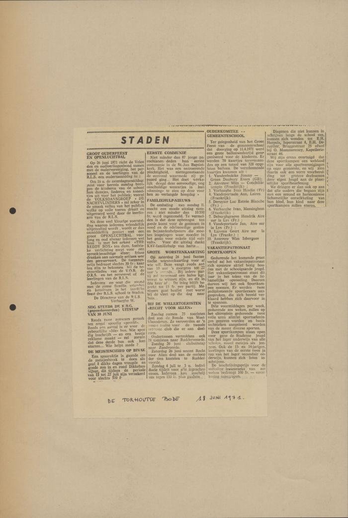 Torhoutse Bode, 18 januari 1971