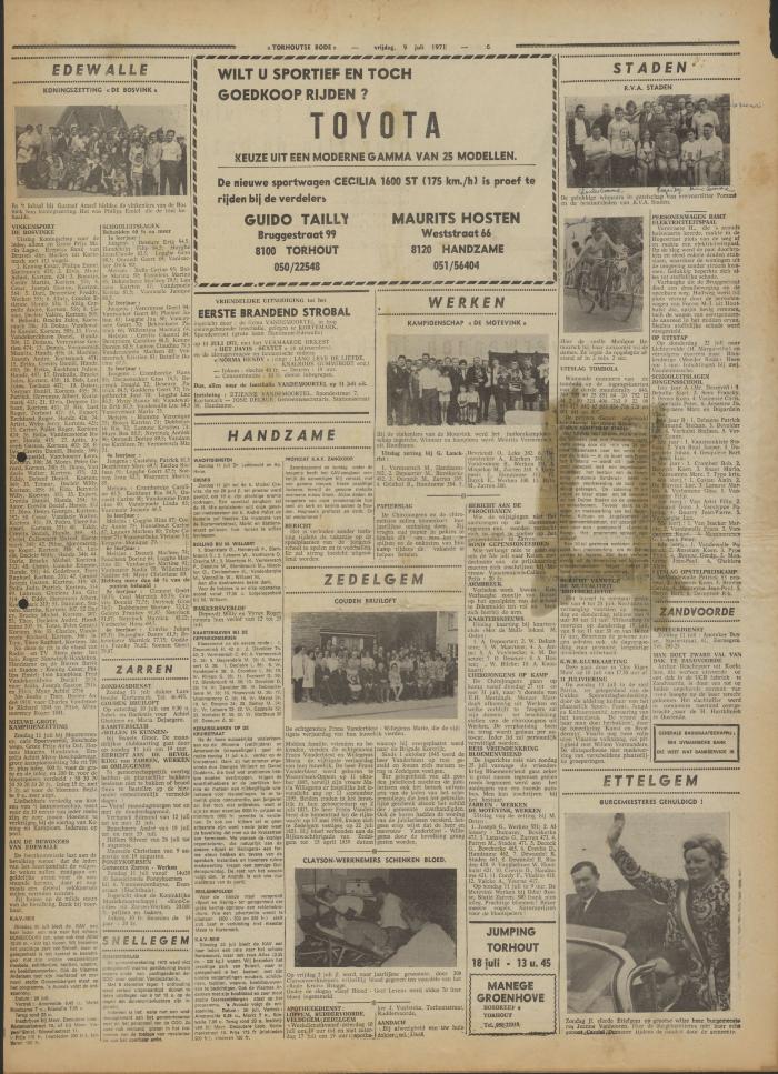 Torhoutse Bode, 9 juli 1971