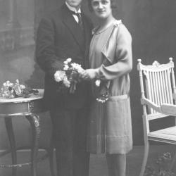 Huwelijksfoto Albert Vandommele en Bertha Vandenbroucke, 1927