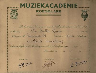 Eerste vermelding muziekacademie 1951