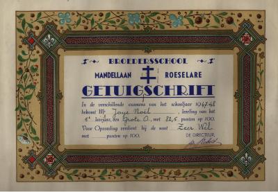 Grote onderscheiding Broedersschool 1948