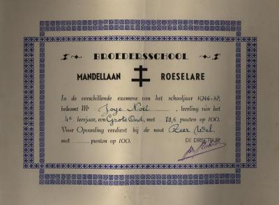 Grote onderscheiding Broedersschool 1947