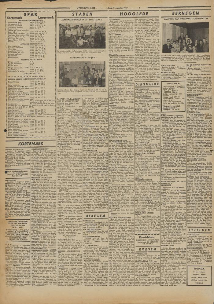 Torhoutse Bode, 8 augustus 1969