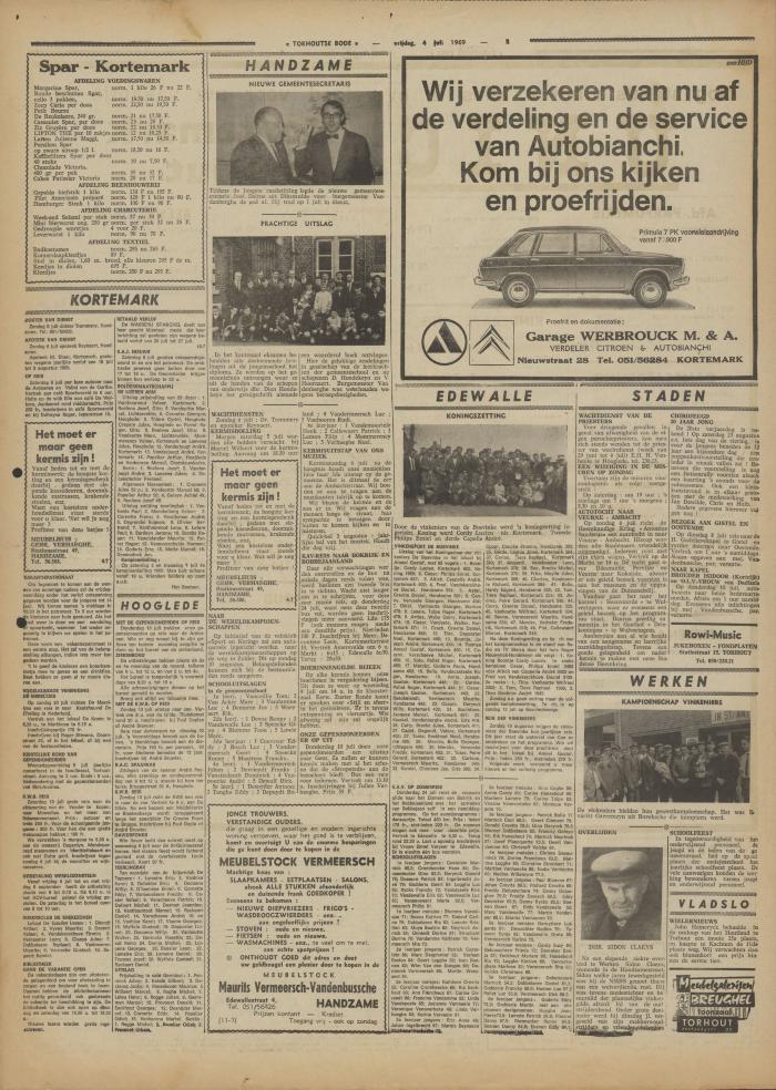 Torhoutse Bode, 4 juli 1969
