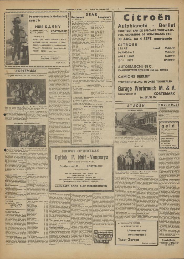 Torhoutse Bode, 29 augustus 1969