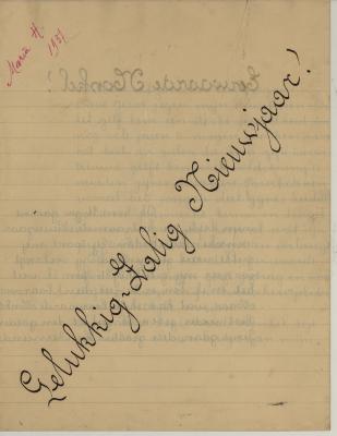 Nieujaarsbrief van Maria Hoornaert, Hooglede, 1 januari 1937