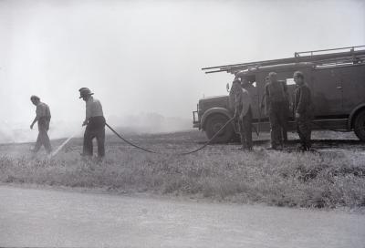 Brand in stoppelveld, Moorslede augustus 1973