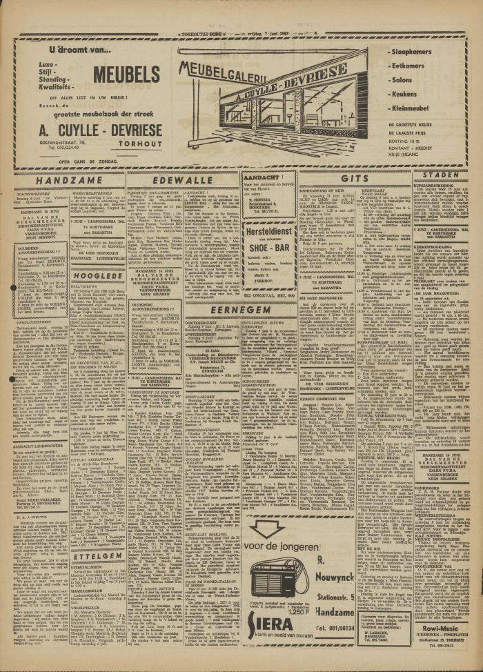 Torhoutse Bode, 7 juni 1968