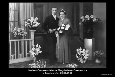 CAUWE Lucien en DEMASURE Maria Magdalena, Ingelmunster, 1941

