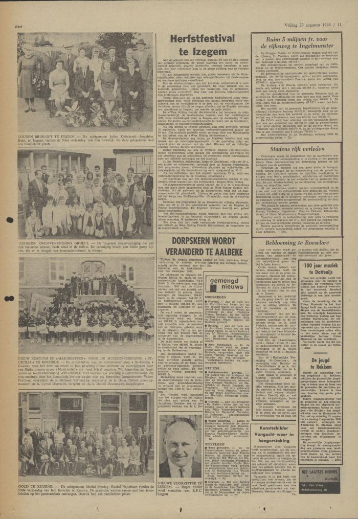 Krantenartikels, 23 augustus 1968