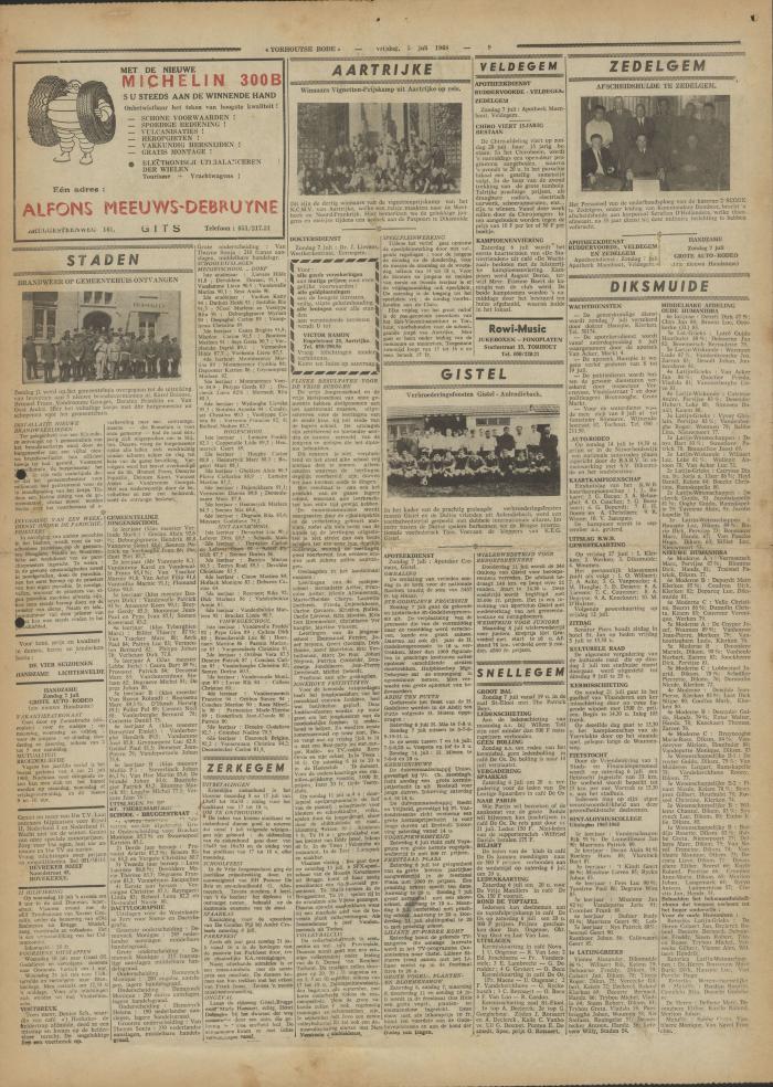 Torhoutse Bode, 5 juli 1968
