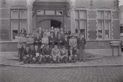 Krachtbalteam Beitem ontvangen op gemeentehuis, Moorslede 20 juni 1971