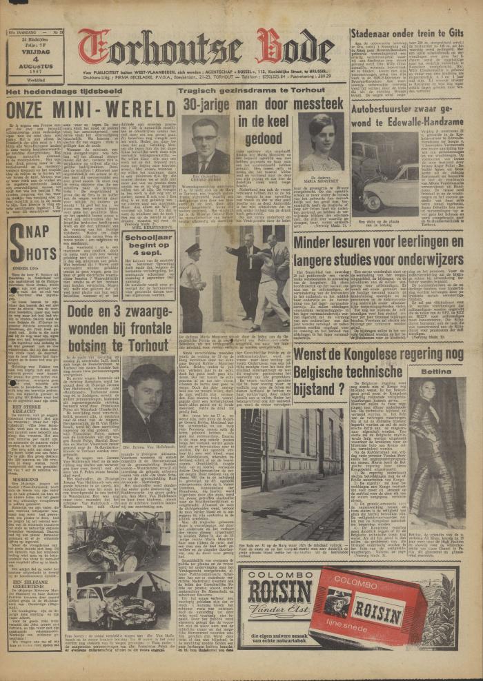 Torhoutse Bode, 4 augustus 1967