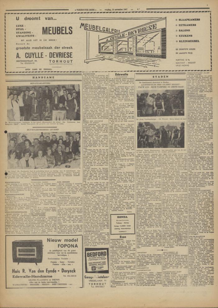Torhoutse Bode, 10 november 1967