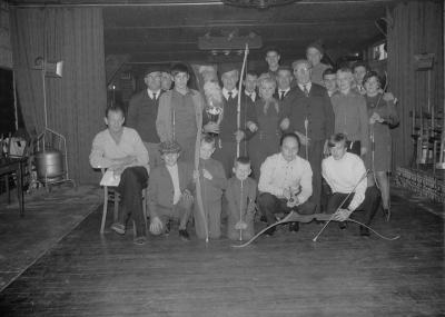 Huldiging Schutterskoning bij St.-Sebastiaansgilde, Moorslede 1970