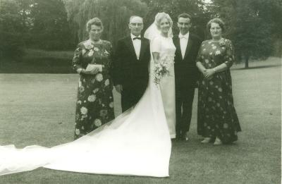 Huwelijksfoto van Walter Vermeulen en Irène Verstraete, 1968