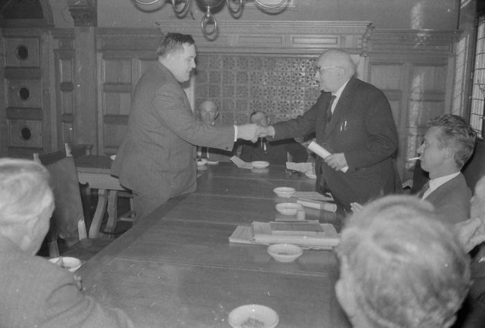 Huldiging R. Bardyn als Laureaat van de Arbeid, Moorslede 1969