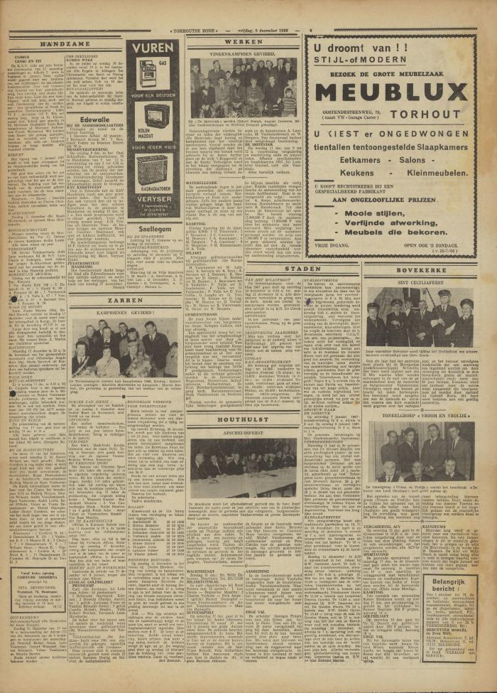 Torhoutse Bode, 9 december 1966