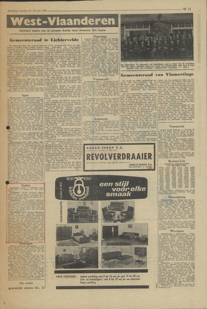 Krant van West-Vlaanderen, 22-23 juni 1963