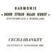 Menukaarten voor de St Ceciliafeesten van de Harmonie "Door strijd naar kunst" doorheen de jaren 1971-1995