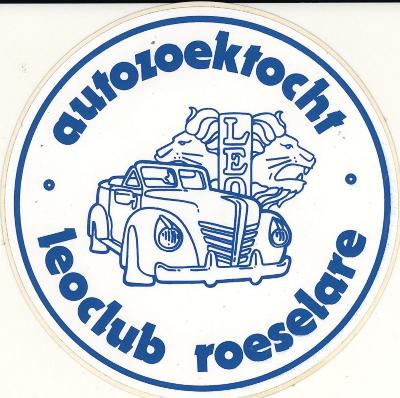 Sticker autozoektocht Leoclub Roeselare