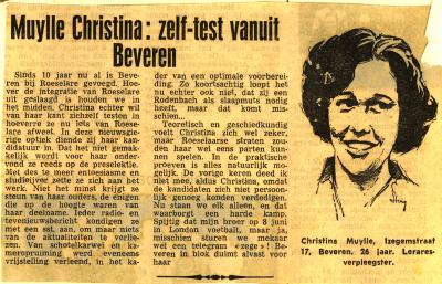 Muylle Christina zelf test vanuit Beveren