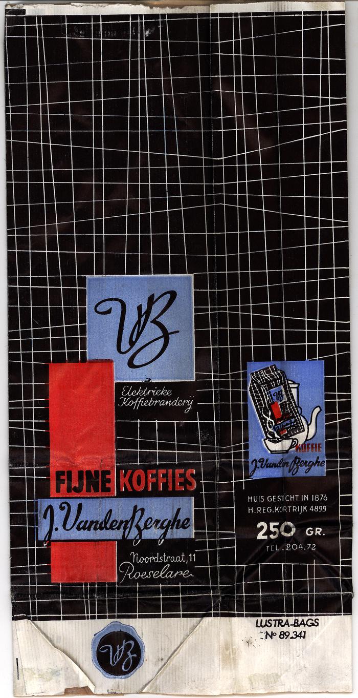 Verpakking 250 g fijne koffies J. VandenBerghe Roeselare