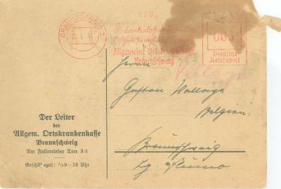 Briefkaart van ziekenkas, Braunschweig