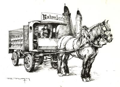 Pentekening Rodenbach door paardenkracht thuisgebracht, Roeselare