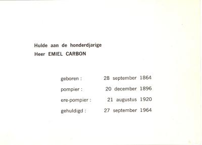 Fotoreportage over de viering van de 100 jarige Emiel Carbon.