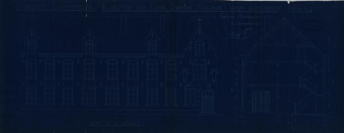 Plan Klooster der Eerw. Zusters Paulinen Nieuw slotgebouw in Lichtervelde, Torhout, 2 september 1910
