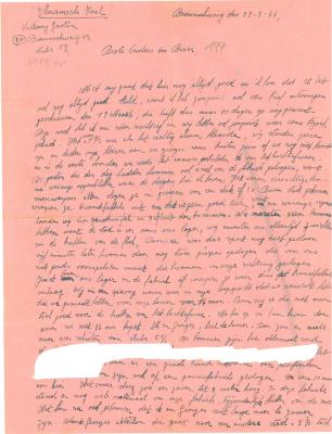 Brief van Gaston Vallaey aan ouders, Braunschweig 29 maart 1944