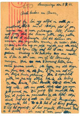 Briefkaarten van Gaston Vallaey aan ouders, Lamspringe 7 en 13 juli 1944