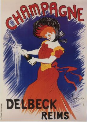 Affiche reclame voor Champagne Delbeck