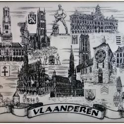 Tekening met Vlaamse waardevolle monumenten