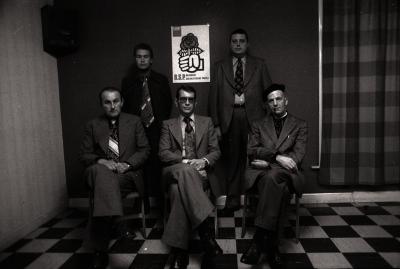Groepsfoto van B.S.P. (Belgische Socialistische Partij), Staden december 1976