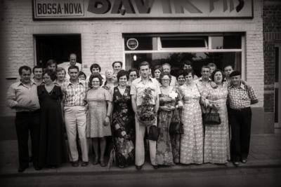 Viering biljartkampioen café Bossa Nova, Moorslede 1976 