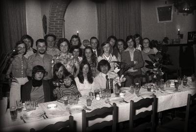 Viering biljartkampioen café  't Peerd, Moorslede april 1976