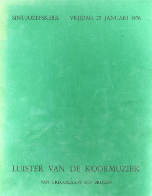 Programmabrochure voor concertavond, Roeselare, 1976