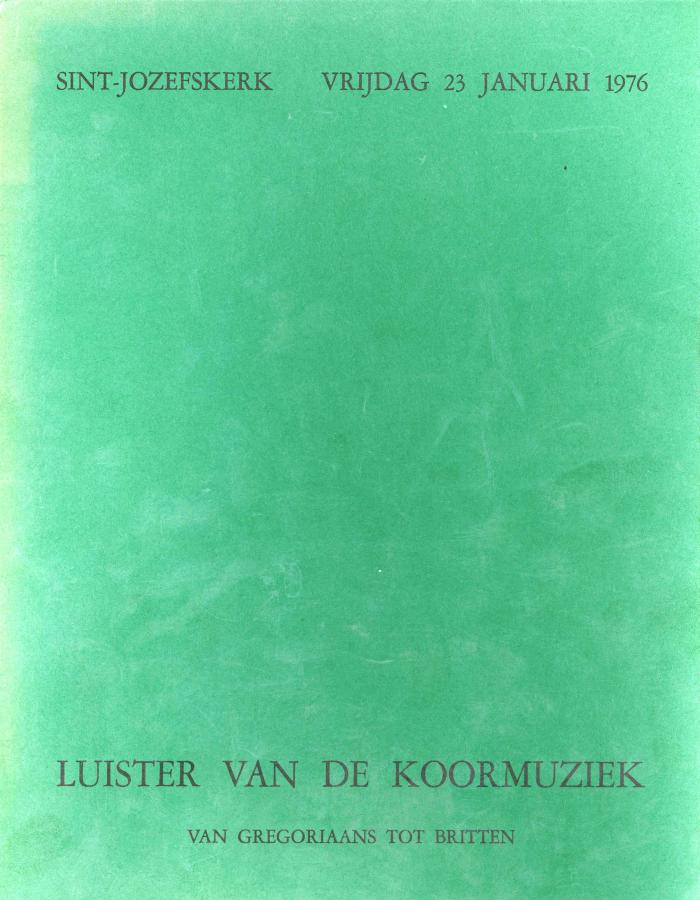 Programmabrochure voor concertavond, Roeselare, 1976