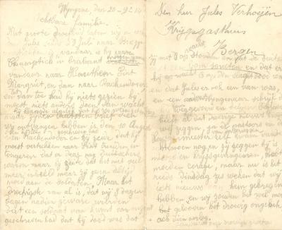 Jules Verhoye, brief 20 september 1914