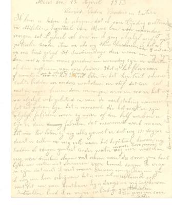 Jules Verhoye, brief 17 april 1913