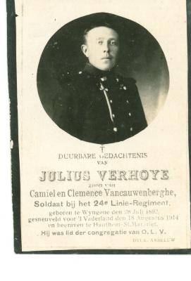 Jules Verhoye, 18 augustus 1914