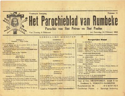 Parochieblad Rumbeke, 1942