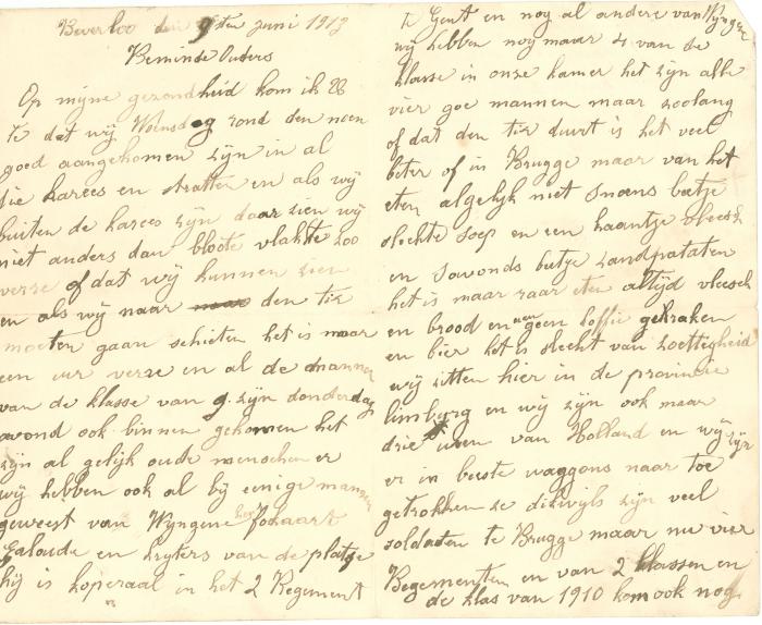 Jules Verhoye, brief 9 juni 1913