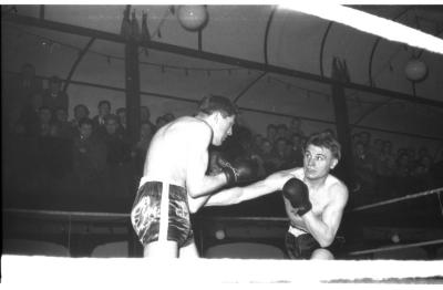 Bokswedstrijd met  Vanhoucke en Alloo, Izegem 1957