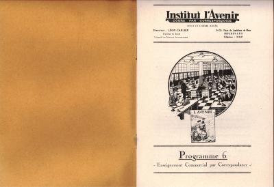 Informatiebrochure Instituut l'avenir, 1924 (deel 1)