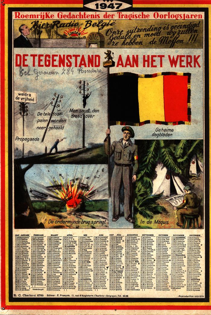 Kalender uit 1947 en 1949