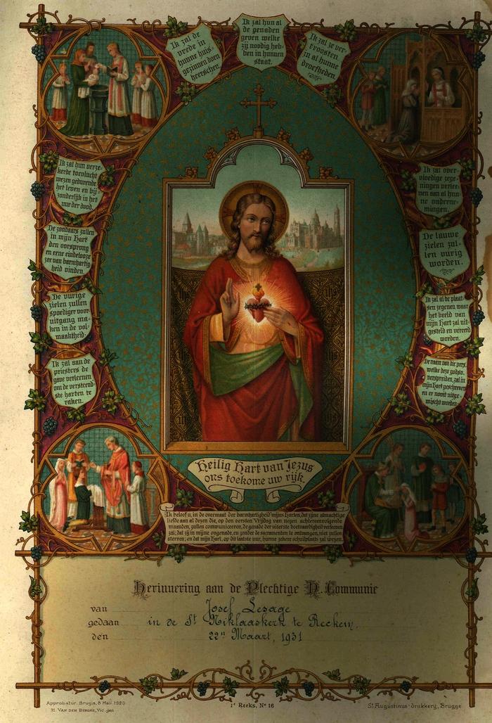 Herinnering aan Plechtige Communie, 1931