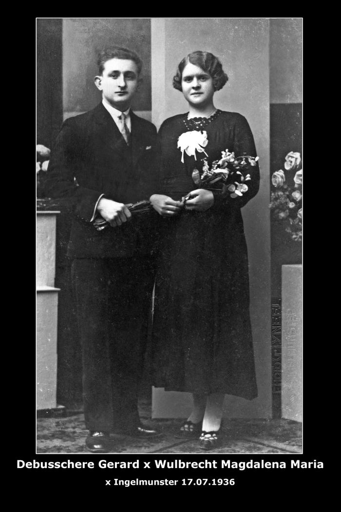 Huwelijk Gerard Debusschere - Magdalena Maria Wulbrecht, Ingelmunster, 1936